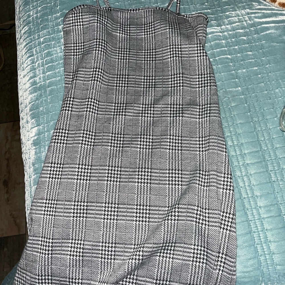 Black and White Plaid Dress